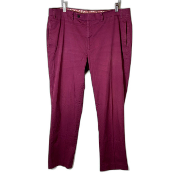 Lauren Ralph Lauren Raspberry Red Straight Leg Classic Chino Pants Size 36 X 32 - Picture 2 of 11